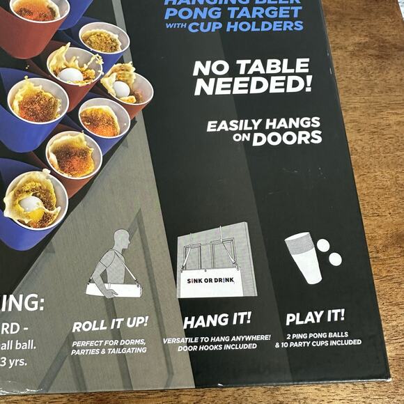 NEW IN BOX "Sink or Drink" Party Game Portable Door Beer Pong NO Table Needed - Picture 3 of 4